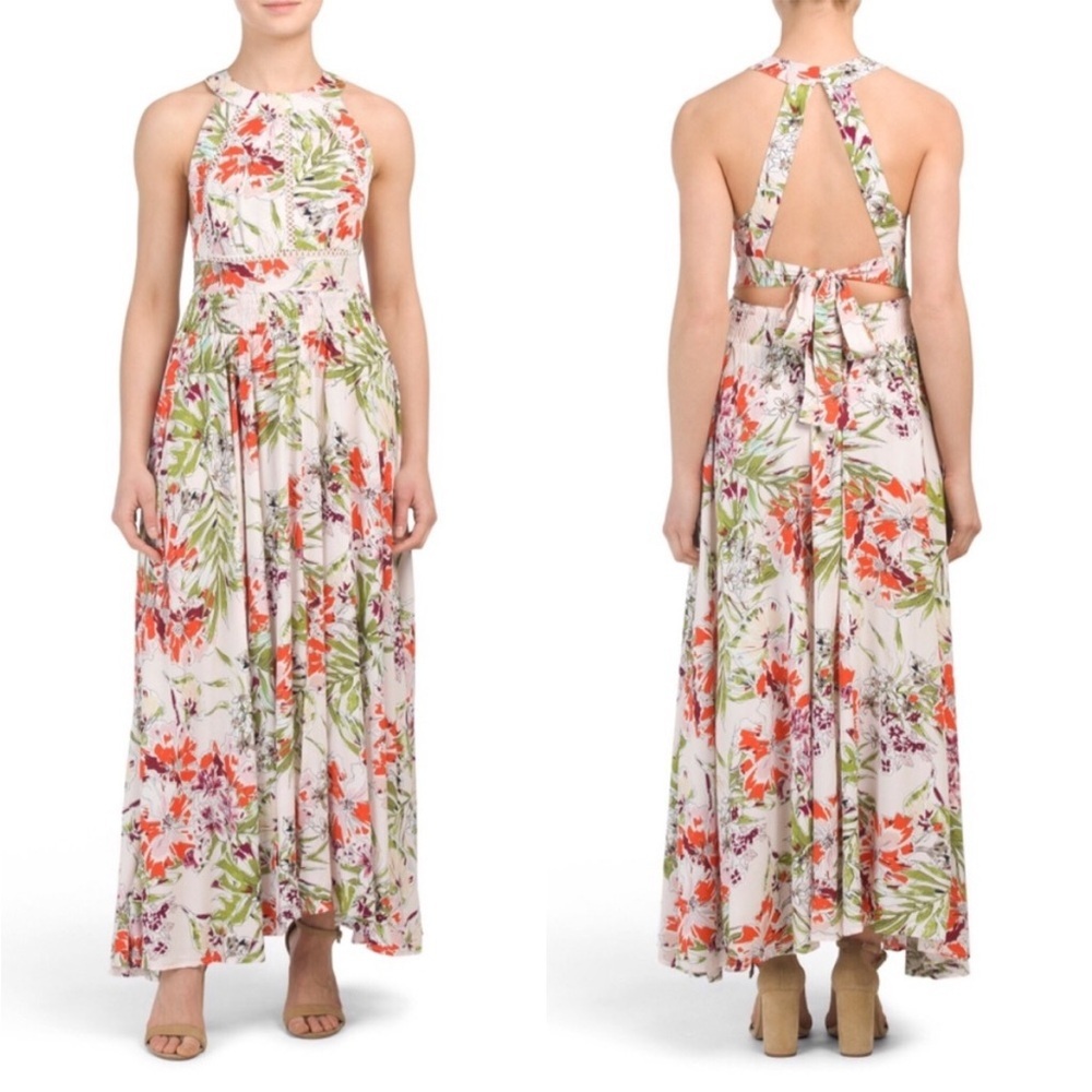Abel The Label Maxi Floral Dress with open back
